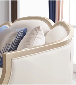 Sofás Modernos para Sala de Estar, Conjuntos de Sofás Americanos de Madera Maciza con Base de Metal Dorado para Sala de Estar - Product Image 6