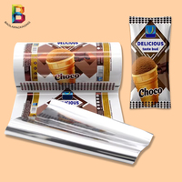 Emballage en plastique souple imprimé personnalisé Film de sucette glacée crème Popsicle Film jetable en rouleau pour emballage de glace Pop