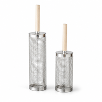 Panier de cuisson rotatif pour barbecue en acier inoxydable 304 avec couvercle rabattable breveté, rotation à 360°, sans brochettes, crochet anti-brûlure, pour barbecue au charbon de bois
