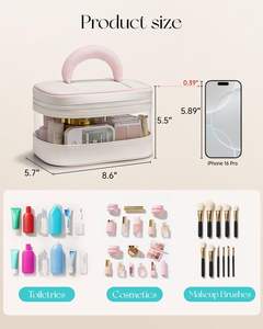 Sac cosmétique personnalisé PVC clair mignon mode lettre PU fermeture éclair grande capacité étanche trousse de maquillage de voyage - Product Image 2