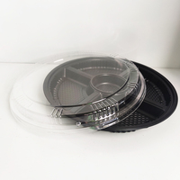 JY-82122 Umweltfreundliche PP Einweg-Plastik Geprägte Sushi-Takeaway-Box Runder Grüner Lebensmittelbehälter