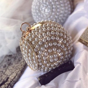 Bolso de mano con cuentas para mujer, decoración de perlas blancas, bolsos de noche, bolso de boda para la noche - Product Image 4