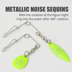 LUSHAZER Spinner lame a cucchiaio lame da <span class=keywords><strong>pesca</strong></span> accessori per lama in metallo Spinner a cucchiaio con attrezzatura da <span class=keywords><strong>pesca</strong></span> girevole - Product Image 4