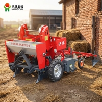 HONGZHU Nouvelle Semoir à pommes de terre à 2 rangs en acier peint, type suspendu, origine Shandong, machine agricole, garantie 1 an