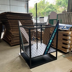 Étagère de présentation mobile multi-niveaux pour snacks de supermarché et de magasin de proximité, avec paniers grillagés et structure métallique - Product Image 2