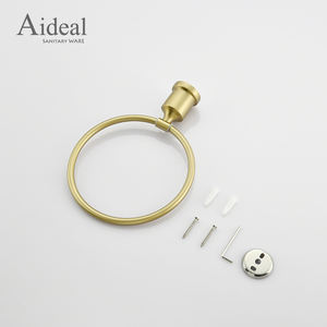 Jiangmen Factory Buen <span class=keywords><strong>precio</strong></span> SS304 <span class=keywords><strong>Oro</strong></span> cepillado Base fuerte Druable Toallero Titular - Product Image 4