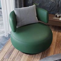 Sillón de Diseño de Alta Calidad al por Mayor, Silla Giratoria de Cuero con Base de Metal para Sala de Estar, Hotel o Villa