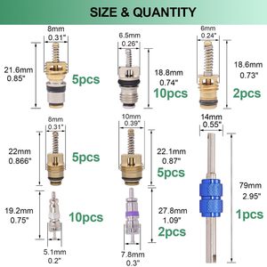 Kit de valves de climatisation 310 pièces avec joints toriques et adaptateurs pour réparation de climatisation automobile R12 R134a, dans un coffret rigide - Product Image 4