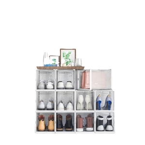 Paquete de 12 Cajas de Almacenamiento de Zapatos, Organizador de Zapatos Apilable de Plástico Transparente para Armario, Contenedores Plegables para Zapatos - Product Image 3