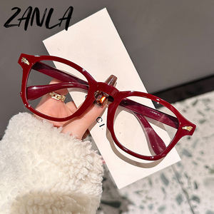 2025レトロラウンドアイウェアフレーム赤古典的な眼鏡男性用アンチブルーライトブロッキングメガネファッション透明眼鏡 - Product Image 2