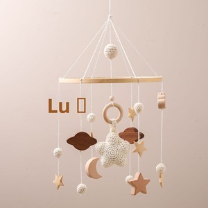 Mobile per Culla con Stelle, Luna e Nuvole, Decorazione Sospesa, Cielo Stellato, Semplice Carillon in Legno per Neonati e Bambini - Product Image 4