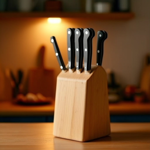 Set di coltelli classico con 3 coltelli e supporto in legno per cucina - Product Image 3