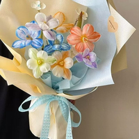 Papier d'emballage pour fleurs en crêpe double de soie véritable Songhua, texture haut de gamme, matériau d'emballage pour bouquets imperméable