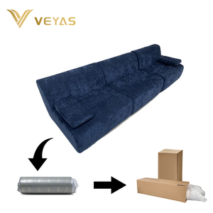 Foshan Drop Shipping Modern Square Upholstered Sectional Three Seat <b>Sofa</b> Villa Use Vacuum Compressed <b>Small</b> MOQ 1 Piece - Product Image 1