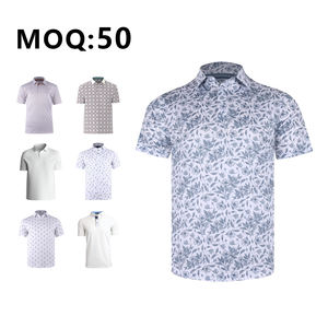 High Quality Stretch Full Allover Print Oversized Graphic Embroider Performance <b>Silk</b> Luxury Golf Polo <b>Shirt</b> <b>Men</b> Custom logo - Product Image 1