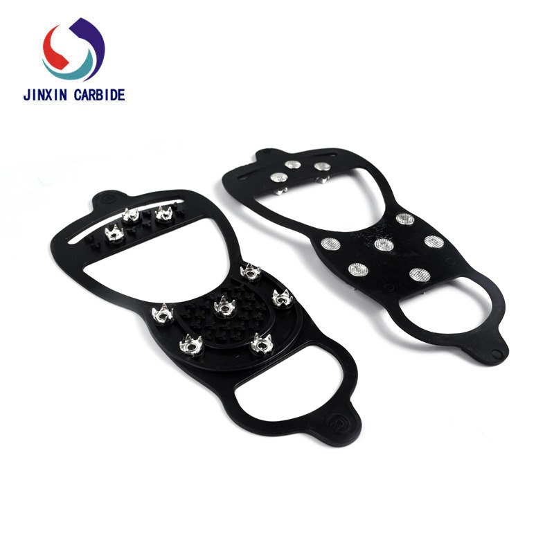 Outdoor Rubber Ice Spikes Crampons 9 Studs Highlander Snow And Ice Grippers Ice Stud Shoes Grip