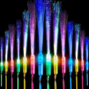 Varita de fibra óptica iluminada, 3 modos, luz LED intermitente colorida, brillo para espectáculos, eventos, Club, Festival, suministros para fiestas