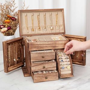 El diseño extraíble del joyero de madera maciza <span class=keywords><strong>para</strong></span> mujer se puede utilizar <span class=keywords><strong>para</strong></span> <span class=keywords><strong>almacenar</strong></span> collares, anillos y otras cajas de almacenamiento y estantes de exhibición - Product Image 2