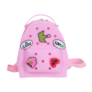 Waterproof Silicone Kids <b>Backpack</b> with Decorative Holes for Attaching Charms Fashion <b>Toddler</b> School Bag for Boys and Girls - Product Image 3