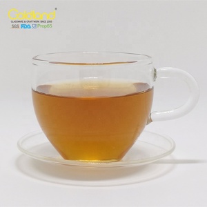 Tazza <span class=keywords><strong>da</strong></span> Caffè in <span class=keywords><strong>Vetro</strong></span> Borosilicato Trasparente con Piattino in <span class=keywords><strong>Vetro</strong></span> Resistente al Calore - Product Image 3