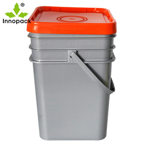 Cubo cuadrado de plástico negro, cubos de 8 galones con tapa, cubo de plástico de 5 galones - Product Image 4