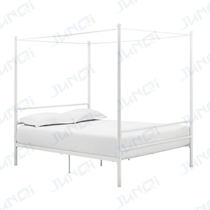 Junqi factory OEM ODM produttore appartamento dormitorio letto cotone zanzariera letto baldacchino letto singolo in metallo quadrate - Product Image 1