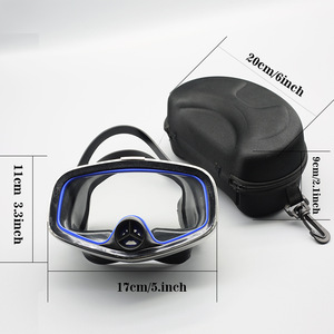 Diving Mask Adult Lightweight Anti Fog Adjustable Silicone Frame Tempered Glass Snorkeling Goggles One Window Black - Product Image 2