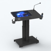 Pupitre électrique réglable en hauteur microphone infrarouge sans fil IOT podium bureau d'ordinateur de discours de professeur d'université