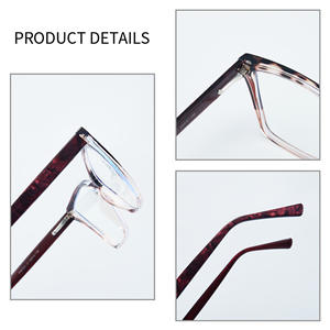 Monture de lunettes œil-de-chat 87221 en TR90 avec branches en acétate, lunettes anti-lumière bleue pour ordinateur, design à motif noir, lunettes de performance - Product Image 4