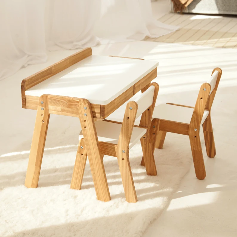 Wood Folding Table Chairs Kids Furniture Durable Stylish