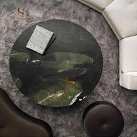 Table basse ronde en marbre moderne et luxueuse pour salon, personnalisable, écologique, mobile et décorative