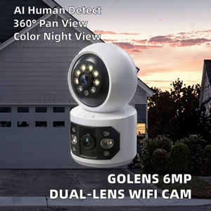 Caméra de sécurité WiFi extérieure Golens WC07K 6MP CMOS à double objectif, PTZ 360°, détection humaine IA, priorité visuelle, vision nocturne couleur, bidirectionnelle - Product Image 2