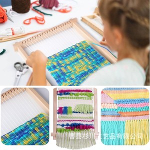 Wooden Childrens <b>Weaving</b> <b>Loom</b> Set With Yarn And Tools For Kids Crafting And Education 7-12 Years - Product Image 2