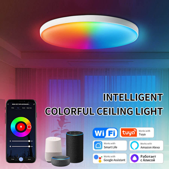 Smart Round Surface Mounted Home Office Living Room Decorative Led Panel Ceiling Light