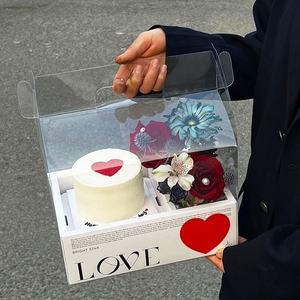 2023ดอกไม้งานแต่งงานตกแต่งของขวัญกล่องกระดาษพีวีซีเค้กพกกล่อง - Product Image 1