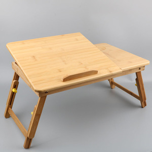 ホームオフィス多機能ラップテーブル折りたたみ式学習テーブル調節可能なラップトップスタンドラップトップノートブックコンピューター用バンブーラップデスク - Product Image 6