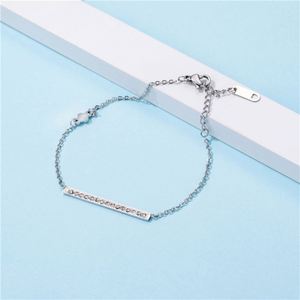 Customized Crystal Jewely bar Stainless Steel Chain <b>Bracelet</b> Designer Charm <b>Bracelet</b> for Women - Product Image 4