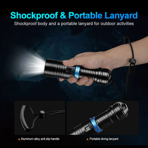 WOSEN LED Patrol <b>Light</b> Diving Flashlight Portable Rechargeable 50M <b>Underwater</b> Work Amphibious Lighting Handheld Dive Torch - Product Image 6