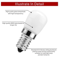 Ampoule LED pour réfrigérateur, e27, 3W, E12 E14, lampe en forme d'épi de maïs, AC 220V, blanc froid et chaud, SMD2835, remplace la lumière halogène