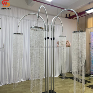 SMOOTH Glam Crystal Spiral Beaded Curtain Chandelier Wedding <b>Ceiling</b> Decoration Banquet Hall Pendant Lamp - Product Image 2