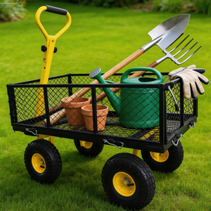 Robuster Garten-Transportwagen mit Abnehmbaren Seitenwänden und Luftreifen 180 °   Drehbarer Rutschfester Griff Garten-Kippwagen - Product Image 6