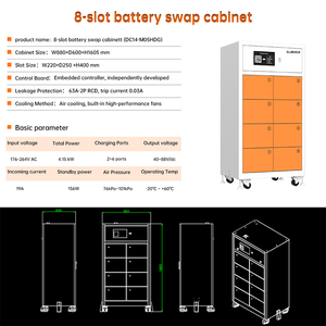 Gabinete de intercambio de baterías para bicicletas eléctricas de autoservicio de 8 compartimentos con ruedas móviles y monitoreo remoto en la nube para operación con baterías compartidas - Product Image 5