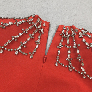 <span class=keywords><strong>Vestiti</strong></span> di moda donna di lusso abiti di fascia alta strass lunghi aderenti fasciatura <span class=keywords><strong>elegante</strong></span> rosso galante abiti da sera per le donne - Product Image 6
