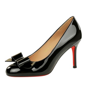 <span class=keywords><strong>Zapatos</strong></span> <span class=keywords><strong>de</strong></span> <span class=keywords><strong>Mujer</strong></span> 2612-H137, Estilo Francés Dulce, Punta Redonda, Deslizables, <span class=keywords><strong>de</strong></span> Charol, con Decoración <span class=keywords><strong>de</strong></span> Lazo, Tacón <span class=keywords><strong>de</strong></span> Aguja, Suela Roja Sólida - Product Image 3