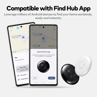 Localizador Inteligente GPS de Plástico Antipérdida Compatible con Find My y Find Hub, Resistente al Agua IP67, para Llaves, Carteras y Equipaje