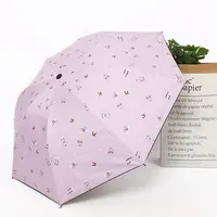 Rüzgar geçirmez katlanabilir şemsiye 3 katlanır renk değiştirme özel Uv şemsiye yetişkinler için