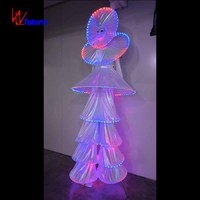 Costume de marcheur sur échasses LED avec masque vénitien, robe éclairée à plusieurs niveaux pour carnaval, défilé, boîte de nuit, festival de rue, Halloween