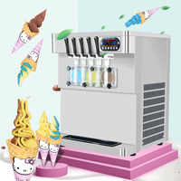 Machine à glace molle électrique commerciale Kolice, 5 saveurs, haute productivité, certifiée CE, 110/220V, garantie 1 an, complète