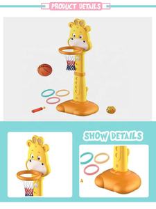 Jouet de basket-ball pour enfants, <span class=keywords><strong>jeu</strong></span> de sport d'intérieur, panier de basket-ball réglable sur pied en forme de girafe - Product Image 2