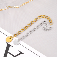 Chaîne d'extension KAVNAR en acier inoxydable avec pendentif disque rond de 5 cm pour collier, bracelet, fabrication de bijoux DIY